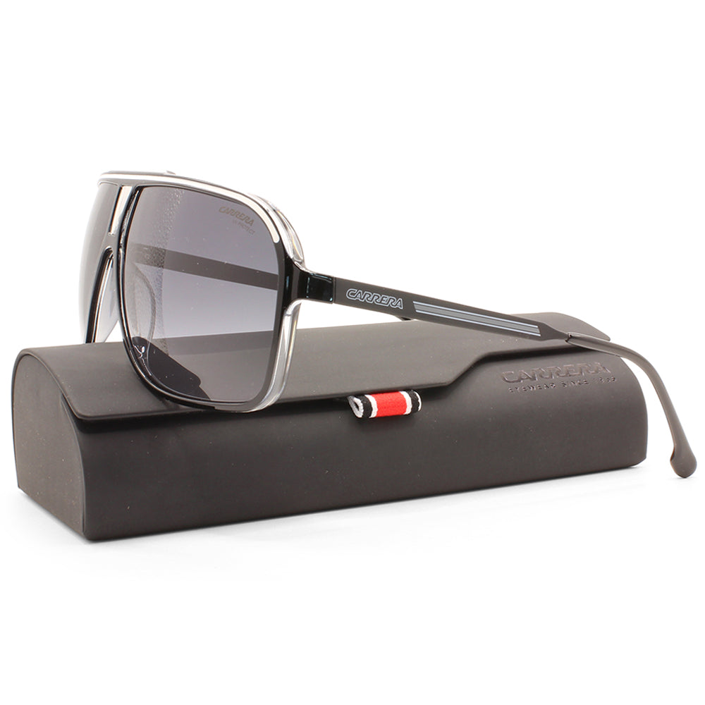 Carrera Grand Prix 3 Black White on Clear/Grey Gradient Unisex Sunglasses 80S 9O