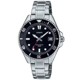 Casio Silver/Black Men's Stainless Steel 50m Sports Watch MDV-10D-1A1