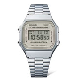 Casio Silver/Light Beige Classic Retro Style Unisex Digital Watch A168WA-8A