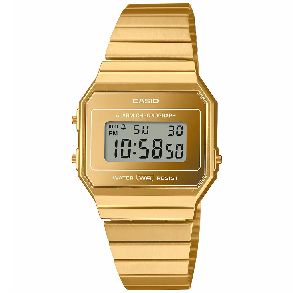 Casio Gold Vintage Super Slim Stainless Steel Unisex Digital Watch A700WEVG-9A