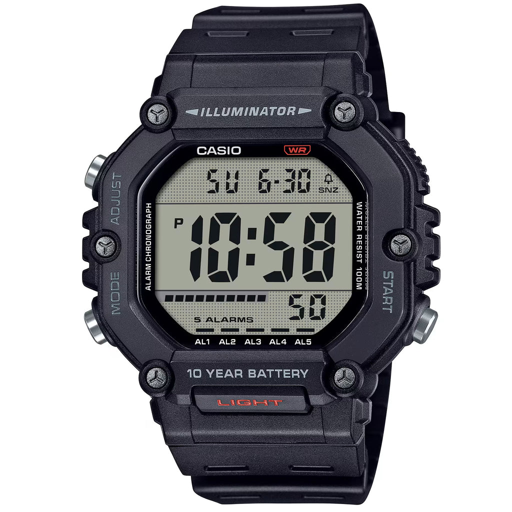 Casio Black Dial/Black Resin Men’s Multi-Time Digital Watch AE-1600H-1AV