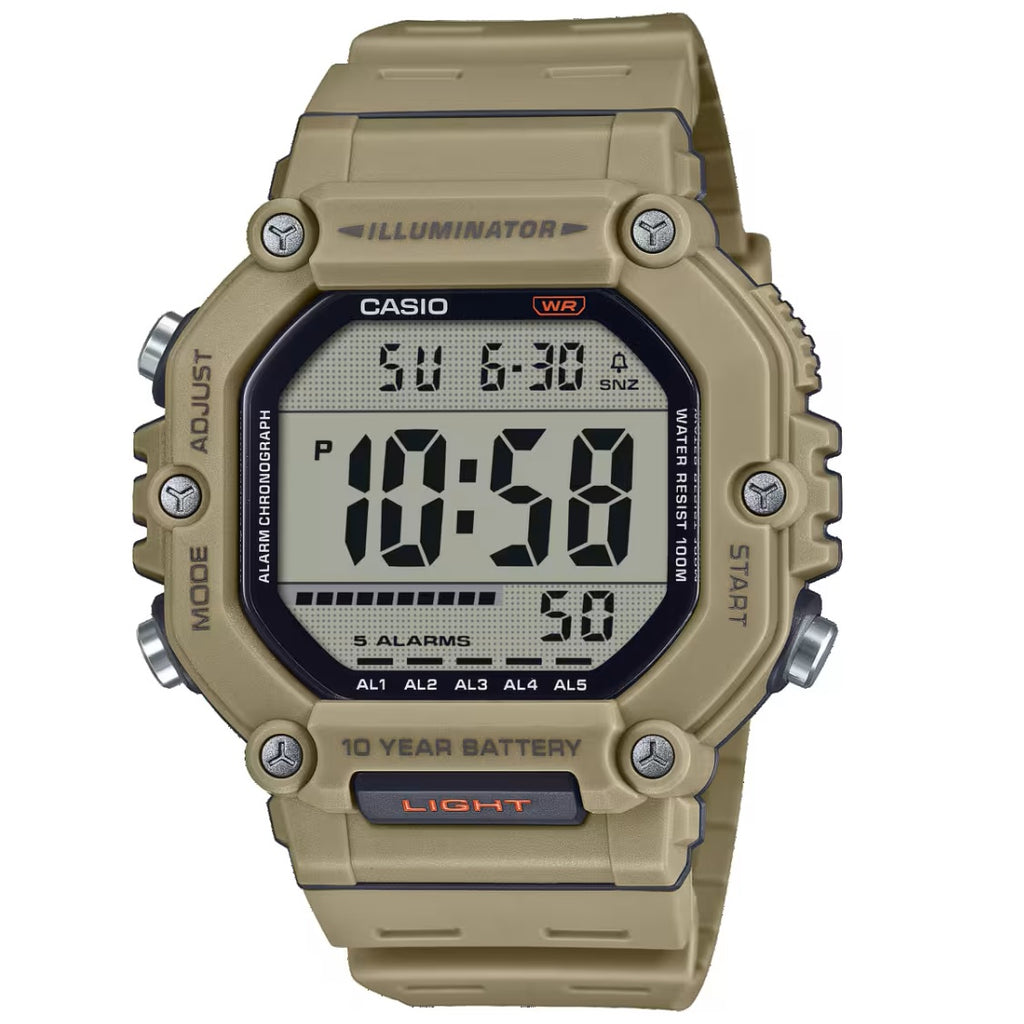 Casio Brown/Grey Resin Men’s 100m Multifunction Digital Watch AE-1600H-5AV