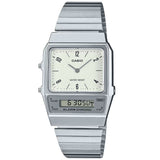 Casio Vintage Silver/White Digital-Analog Dual Time Unisex Watch AQ-800E-7A2