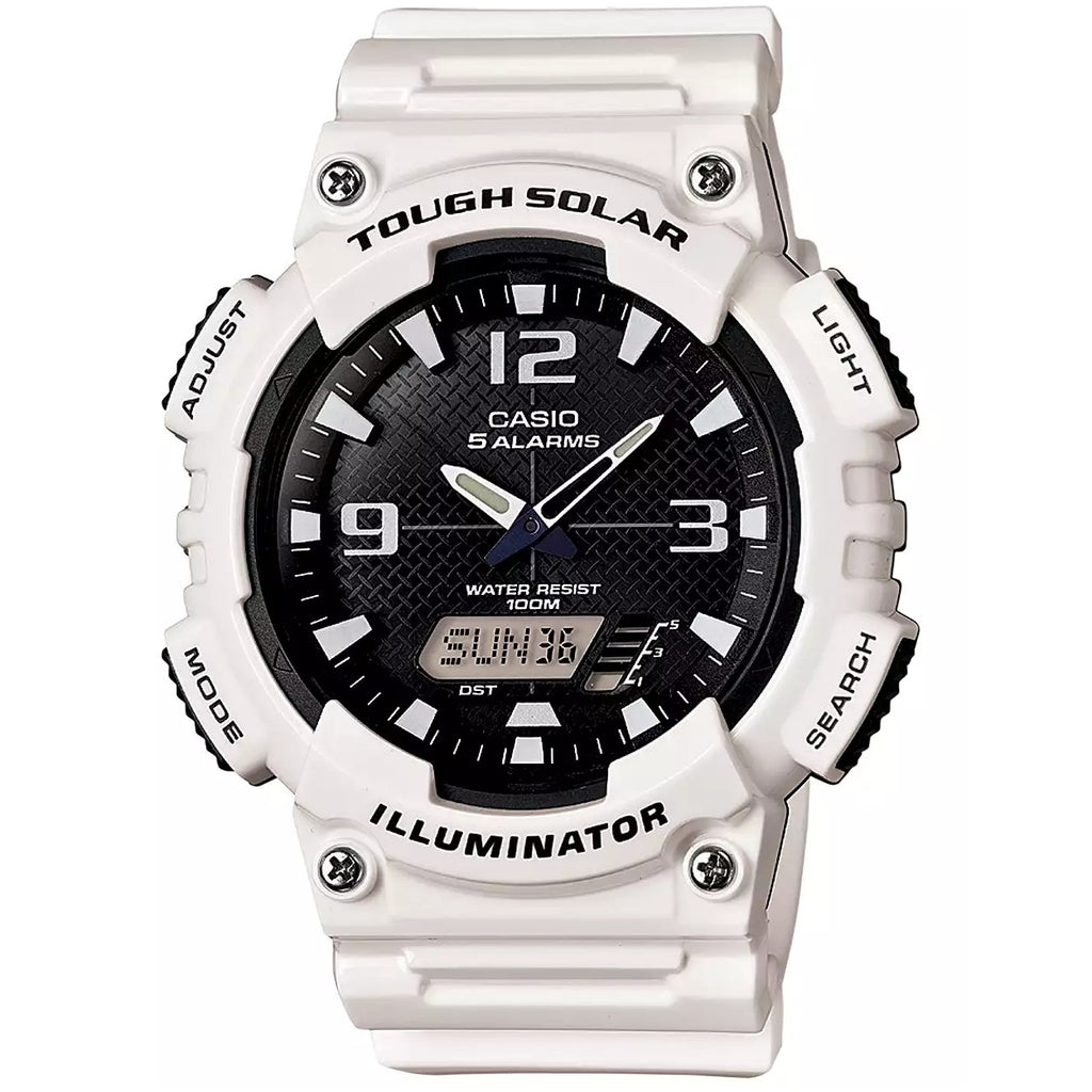 Casio White/Black Men’s Multifunction Solar Analog-Digital Watch AQ-S810WC-7A