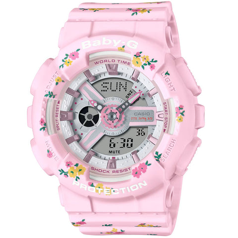 Baby-G Pink Floral Little Sunny Bite Limited Edition Women's Sports Watch BA-110LSB-4A