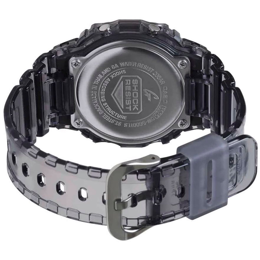 G-Shock Transparent Grey/Orange Men's 200m Ditgital Sports Watch DW-5600TLS-8