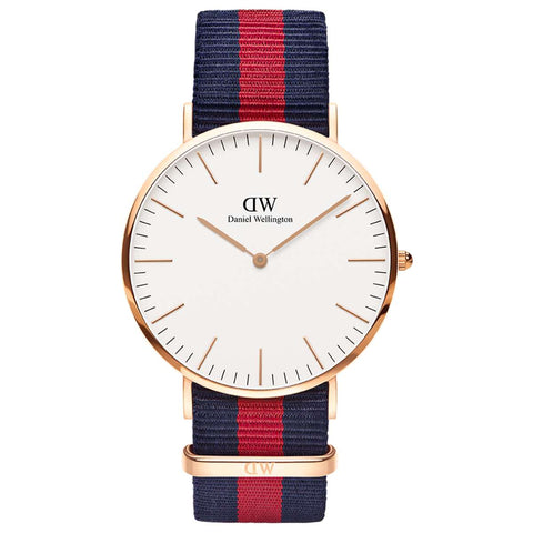 Daniel Wellington Classic Oxford Rose Gold/Fabric Strap Unisex Analog Watch