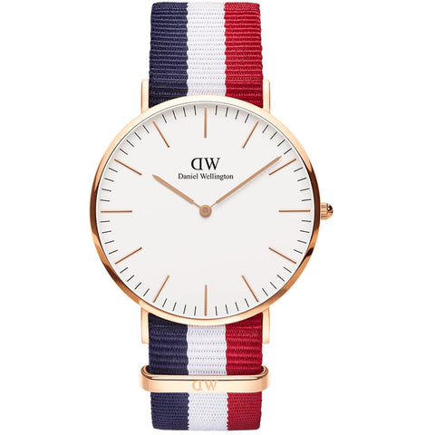 Daniel Wellington Classic Cambridge Rose Gold/Fabric Unisex Analog Watch