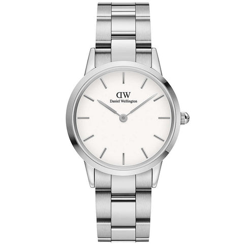 Daniel Wellington Iconic Link Silver/White Ladies Analog Watch DW00100205