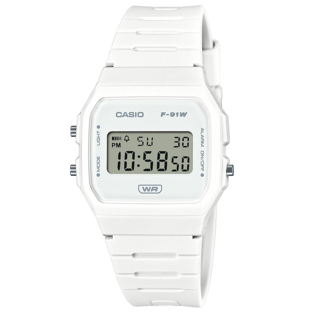 Casio All White Vintage Retro Style Unisex Multifunction Digital Watch F-91WB-7A