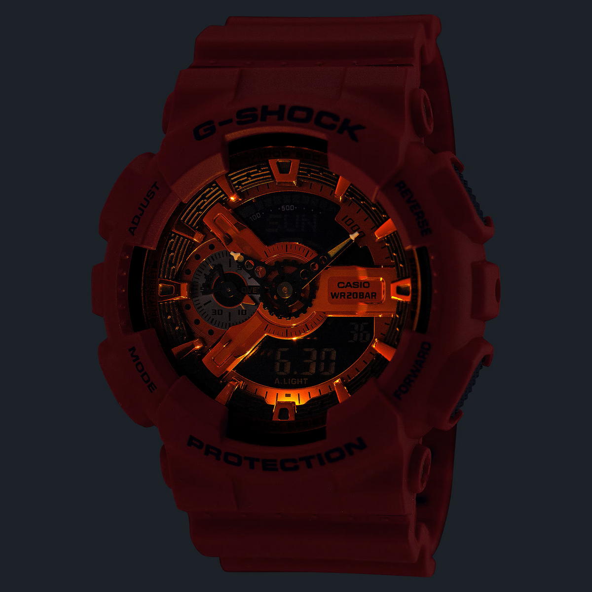 G-Shock Iconic Red Series Men's 200m Digital-Analog Sports Watch GA-110RRB-4A