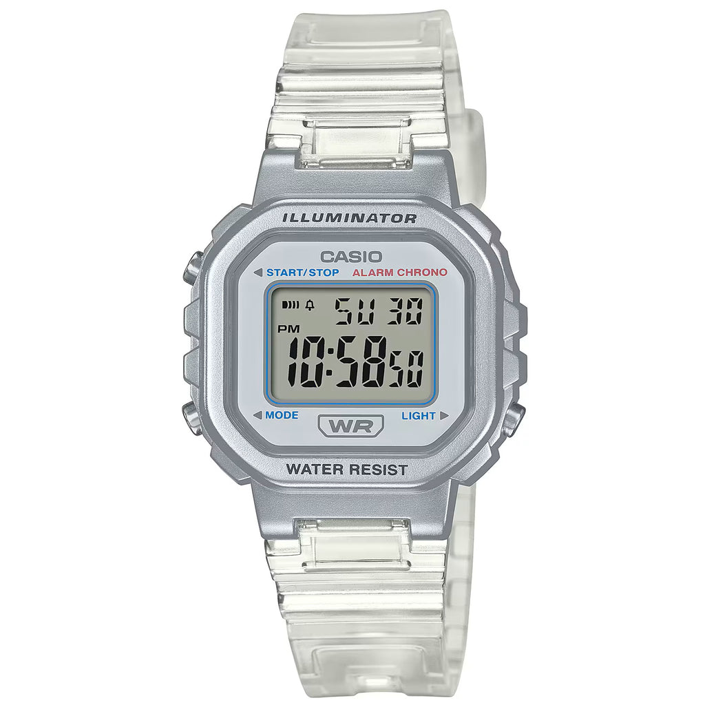 Casio Pop White Transparent Women's Multifunction Digital Watch LA-20WHS-7A