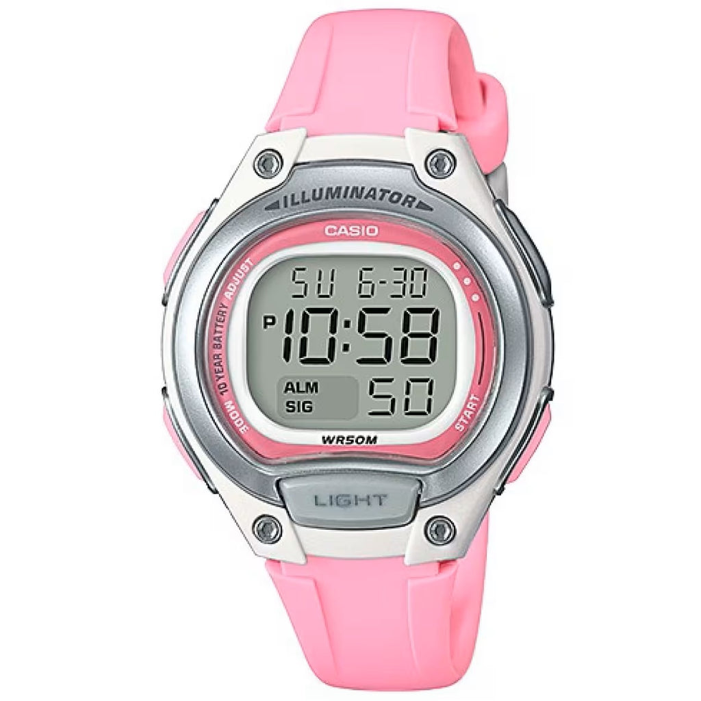 Casio Pink/White Women’s or Kids 50m Digital Sports Watch LW-203-4A