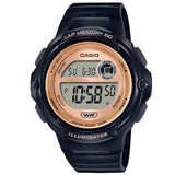 Casio Black/Gold 100m Unisex Digital Sports Runners Watch LWS-1200H-1A