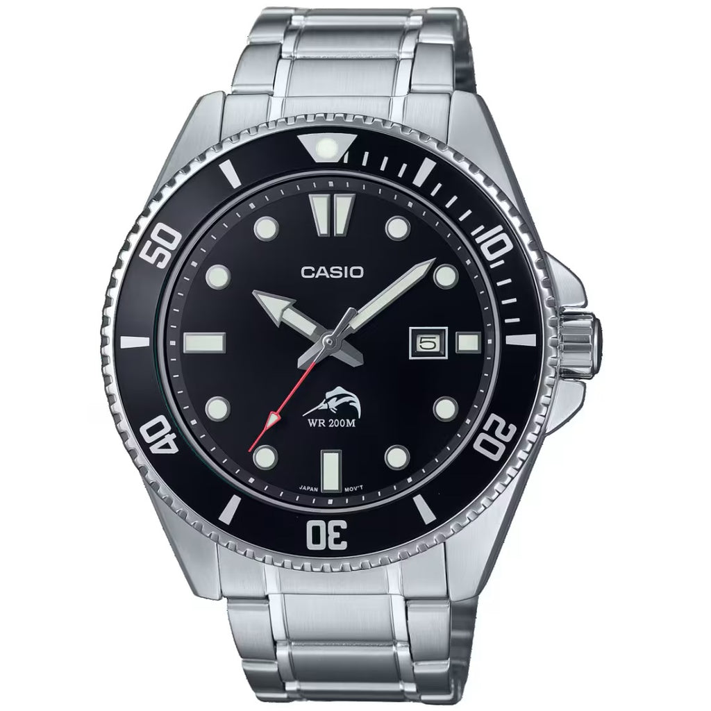 Casio Duro Marlin Black Stainless Steel Men's 200m Analog Divers Watch MDV-106DD-1A1