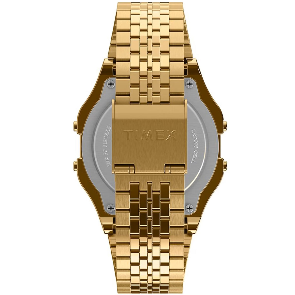 Timex T80 34mm Black/Gold Tone Bracelet Unisex Digital Watch TW2V18900