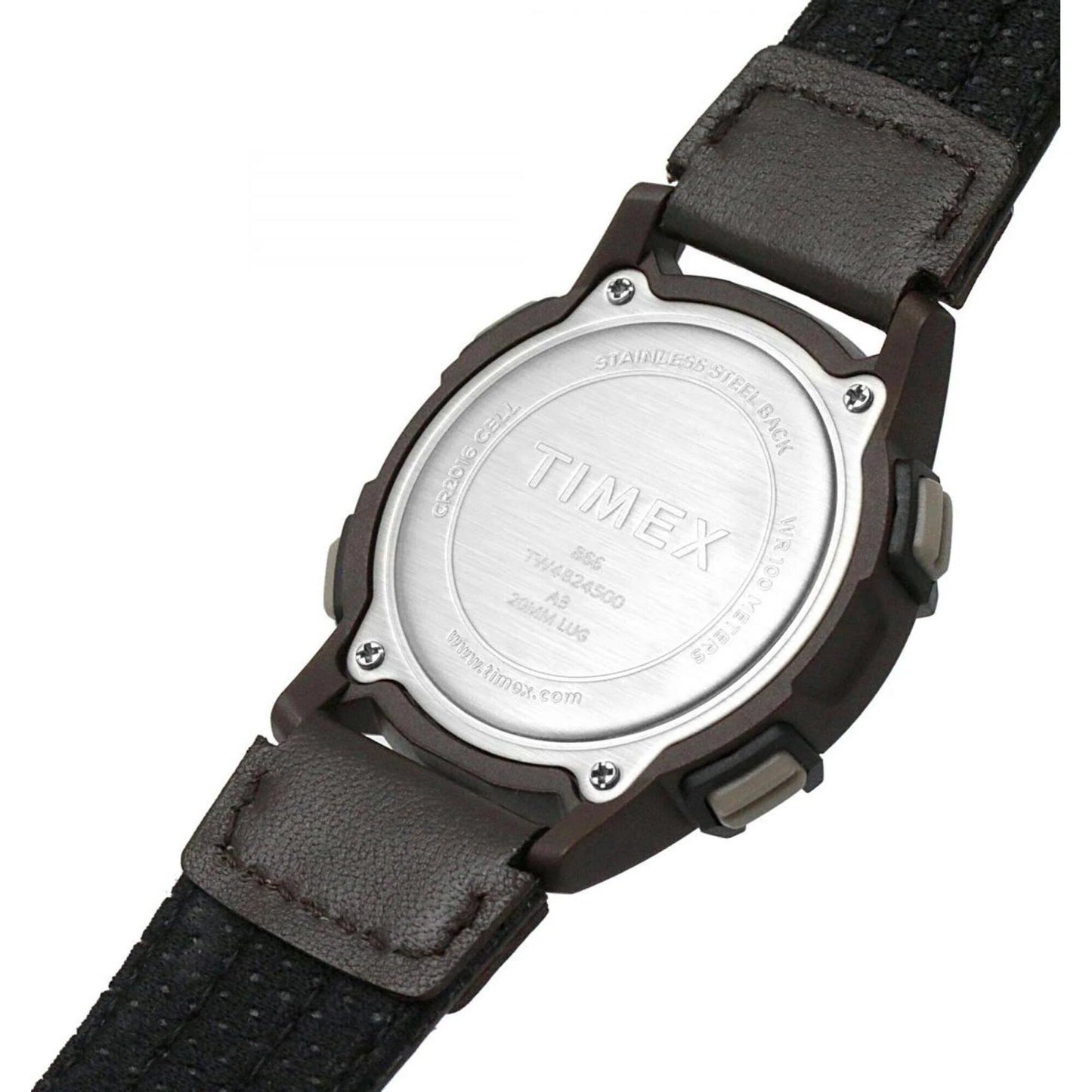 Timex Expedition Cat 5 Brown Leather Men's 100m Digital Sports Watch TW4B24500