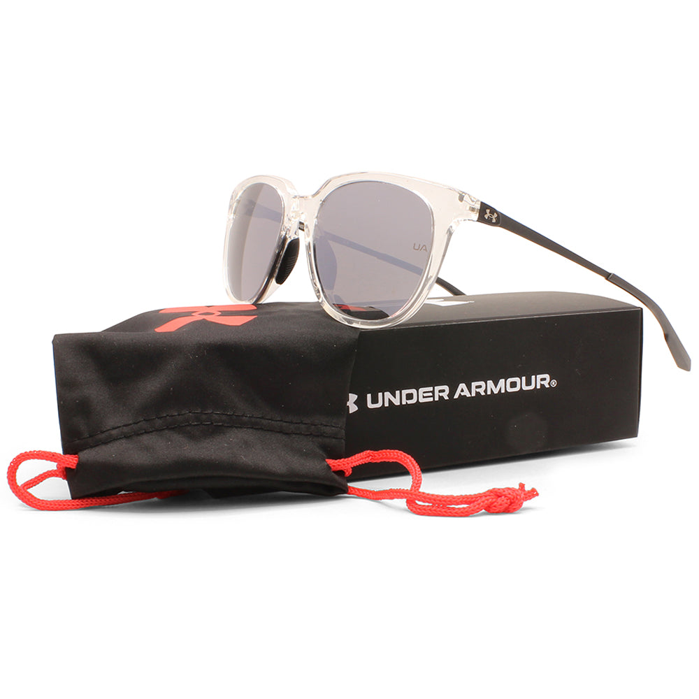 Under Armour Circuit Shiny Transparent/Grey Mirror Women's Fashion Sunglasses 900-T4