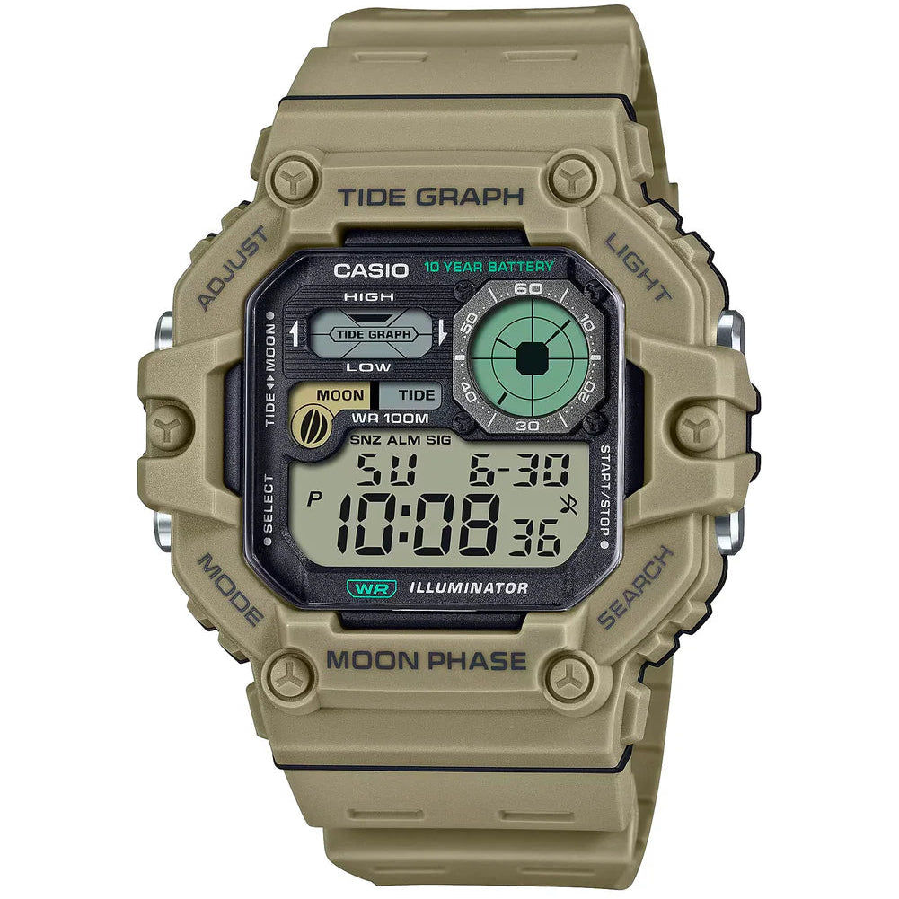 Casio Brown Men's 100m Digital Multifunction Sports Watch WS-1700H-5A