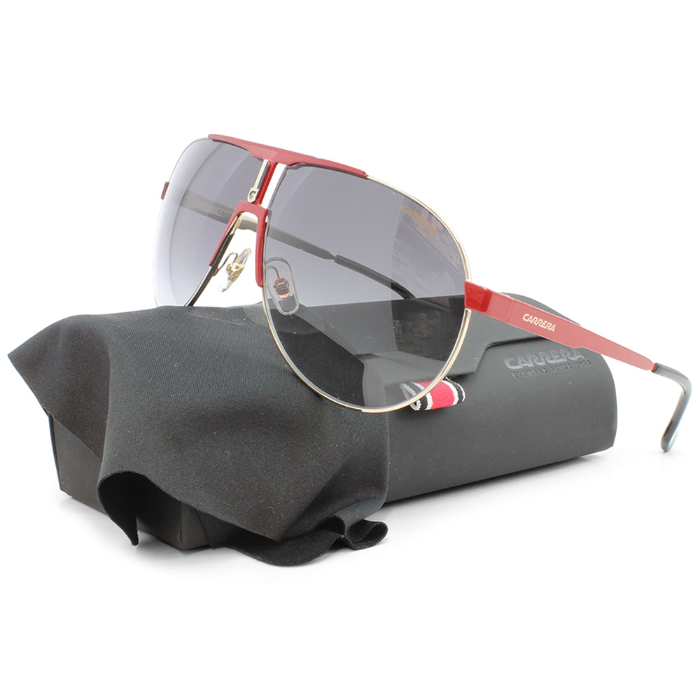 Carrera Shiny Red-Gold/Grey Gradient Unisex Pilot Sunglasses 1005/S AU2-9O