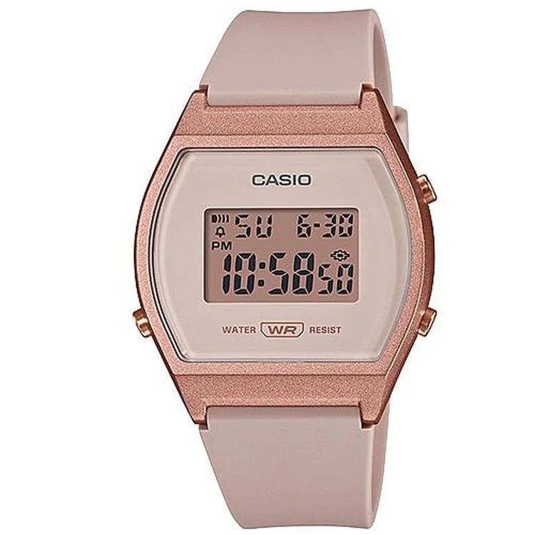 Casio Light Pink/Rose Gold Women's 50m Digital Watch LW-204-4A