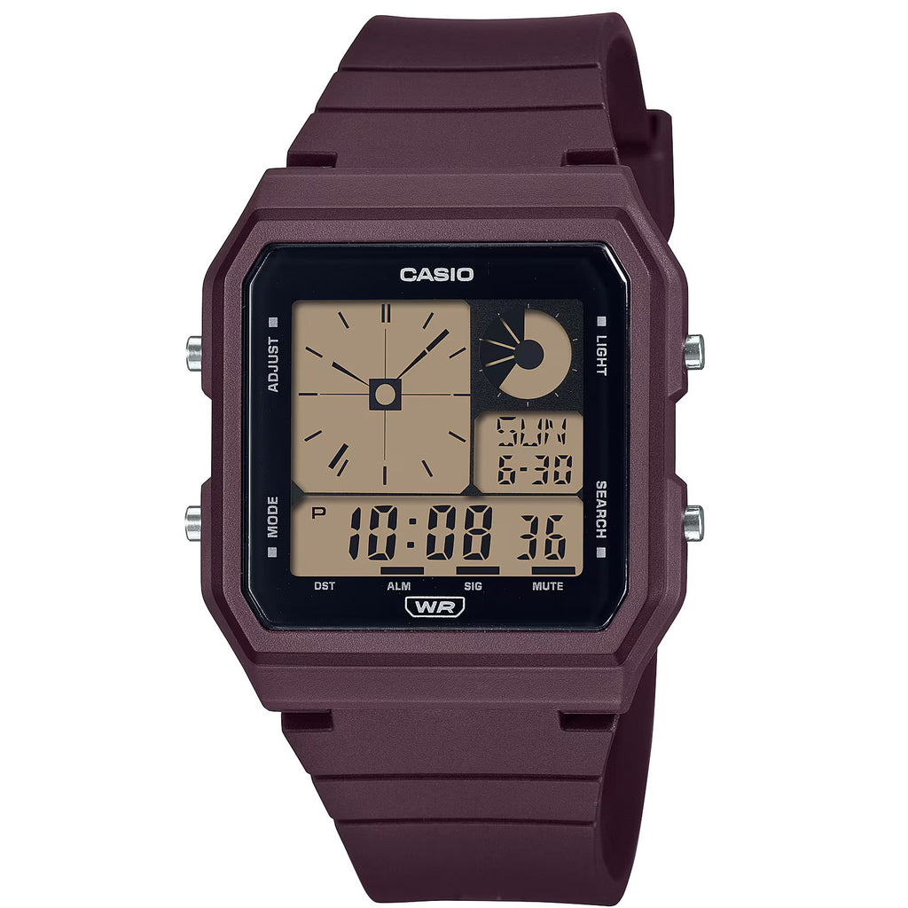 Casio Pop Red-Purple Bio-Resin Band Unisex 50m Twin Graph Digital Watch LF-20W-5A