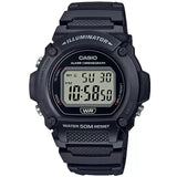 Casio Black Basic 50m Unisex Digital Multifunction Watch W-219H-1A