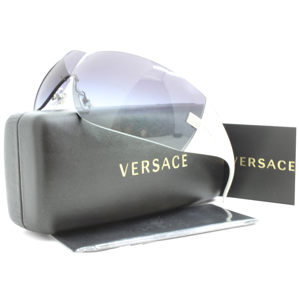 Versace White/Grey Gradient Unisex Designer Shield Sunglasses VE2054 10008G