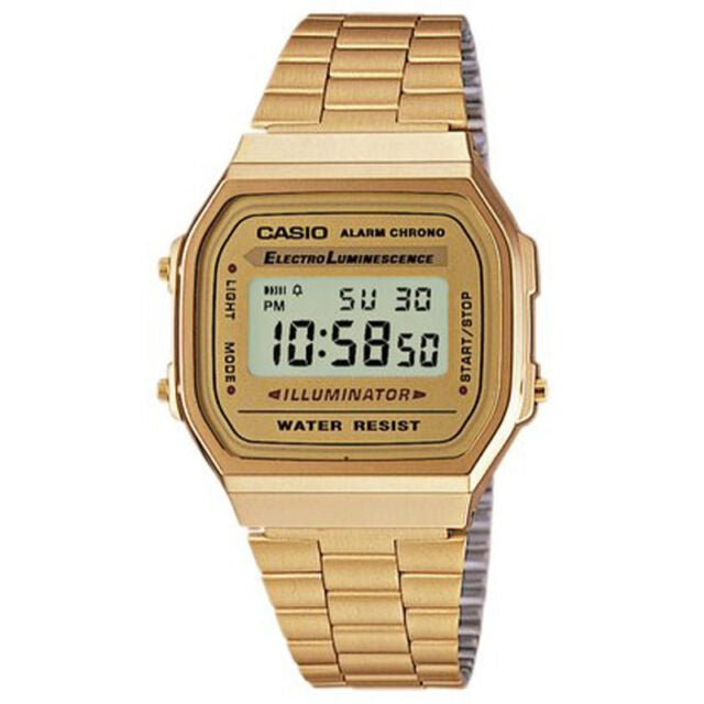 Casio A168WG-9W Gold Stainless Steel Retro Vintage Style Unisex Digital Watch
