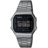 Casio Grey/Black Stainless Steel Unisex Multifunction Digital Watch A168WGG-1B