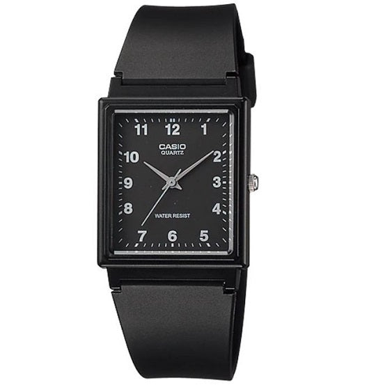 Casio Black Rectangular Basic 3-Hand Unisex Quartz Analog Watch MQ-27-1B