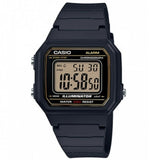 Casio Black/Gold Trim 50m Unisex Multifunction Digital Sports Watch W-217H-9A