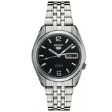 Seiko 5 Black/Silver Stainless Steel Men's Automatic Analog Watch SNK393K1