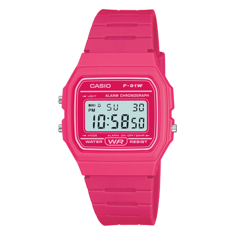 Casio All Pink Multifunction Womens/Girls Retro Digital Watch F-91WC-4A