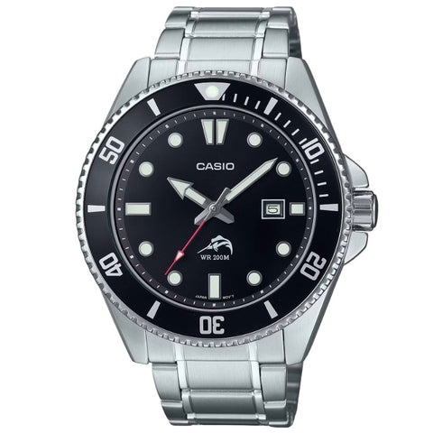 Casio Duro Marlin Black Dial Stainless Steel Men's 200m Analog Divers Watch MDV-106DD-1A1