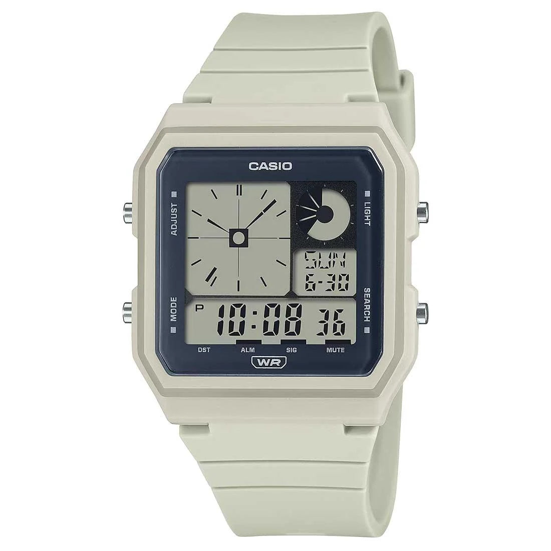Casio Pop Light Grey Bio-Resin Band Unisex Twin Graph Digital Watch LF-20W-8A