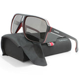 Carrera Matte Black on Red/Grey Polarised Men's Rectangular Sunglasses 1001/S BLX-M9