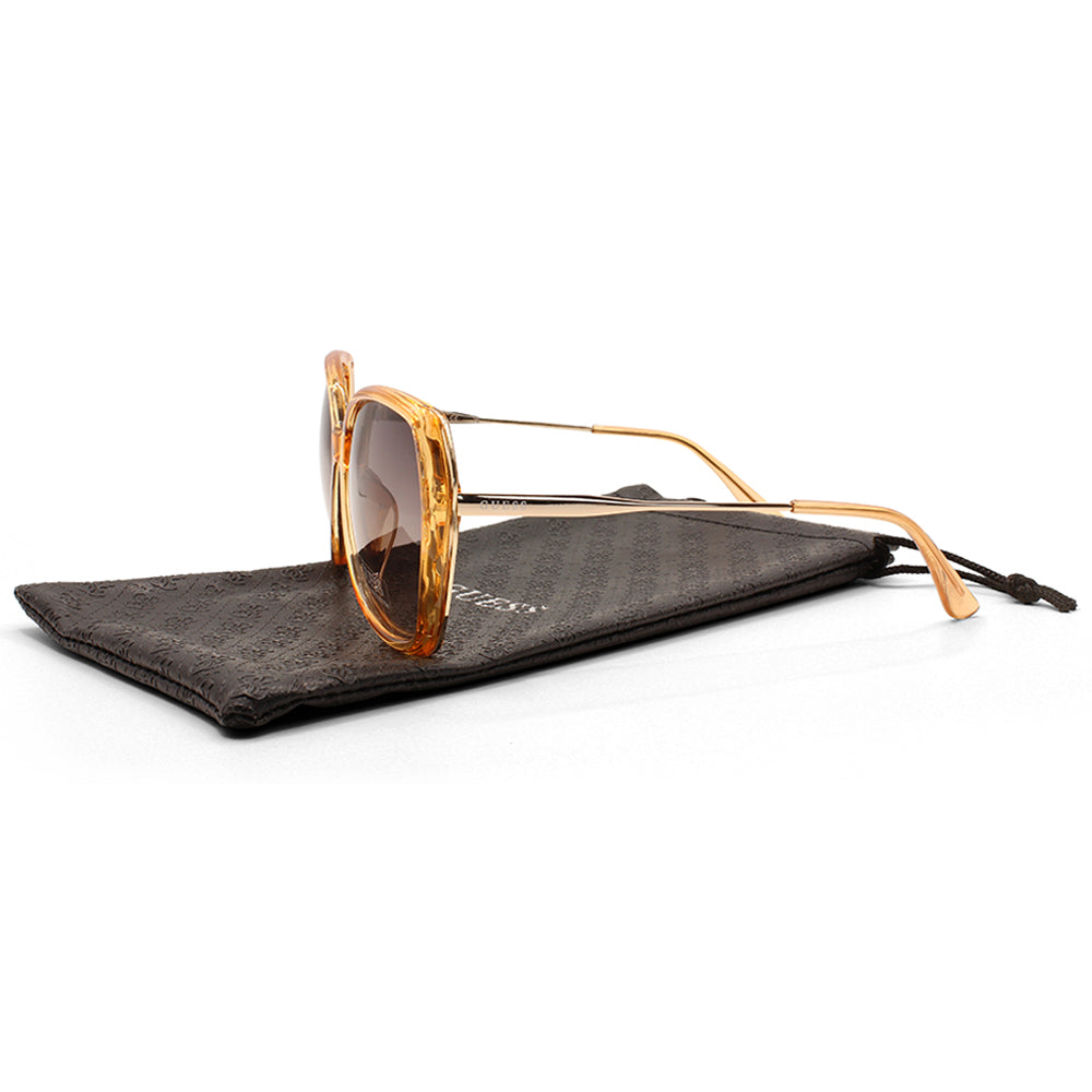 Guess Factory Shiny Transparent Beige/Grey Smoke Gradient Women's Sunglasses GF0396 57B