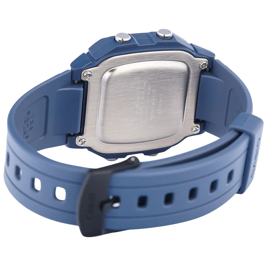 Casio Dark Blue 100m Dual Time Unisex Digital Sports Watch W-800H-2A