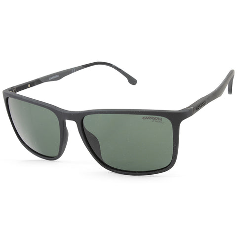 Carrera Matte Black/Green Unisex Designer Rectangular Sunglasses 8031/S 003 QT