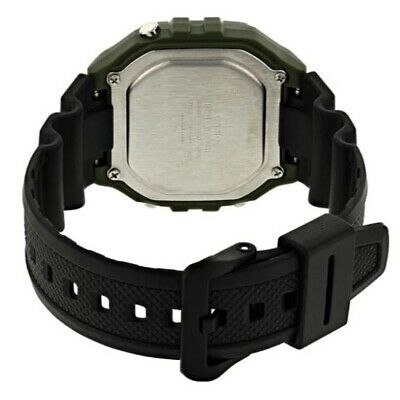 Casio Black/Green 50m Multi-Function Unisex Digital Sports Watch W-218H-3A