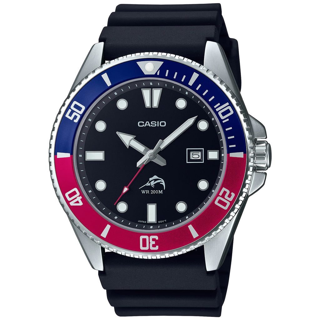 Casio Duro Marlin Red Blue/Black Men's 200m Analog Divers Watch MDV-106B-1A2