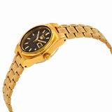 Seiko 5 Gold Tone/Black Dial Women's Automatic Analog Dress Watch SYM602K1