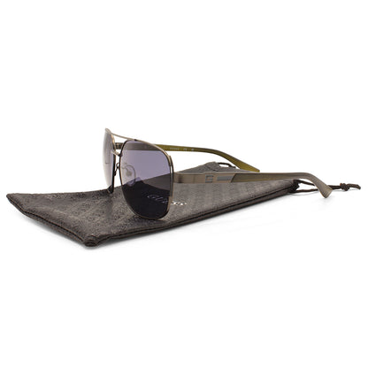 Guess Factory Shiny Gunmetal/Grey Smoke Men's Pilot Sunglasses GF0227 08A
