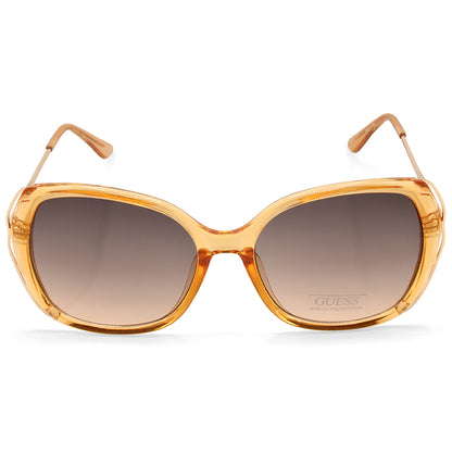 Guess Factory Shiny Transparent Beige/Grey Smoke Gradient Women's Sunglasses GF0396 57B