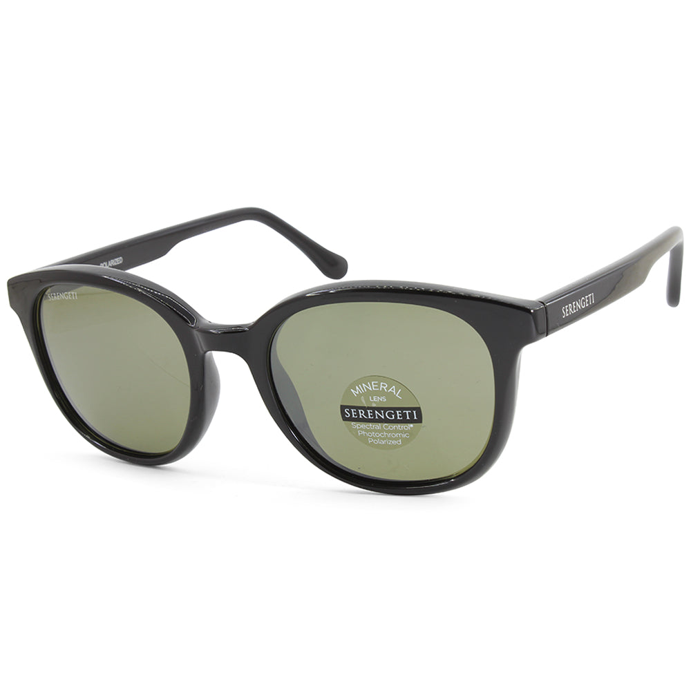 Serengeti Mara Shiny Black/Green 555nm Polarised Women's Sunglasses