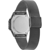 Casio Dark Grey Mesh Strap Retro Stainless Steel Unisex Digital Watch A171WEMB-1A