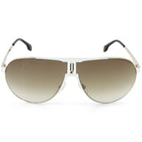 Carrera Shiny White-Gold/Brown Gradient Unisex Pilot Sunglasses 1005/S B4E-HA