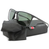 Carrera Matte Black/Green Unisex Designer Rectangular Sunglasses 8031/S 003 QT