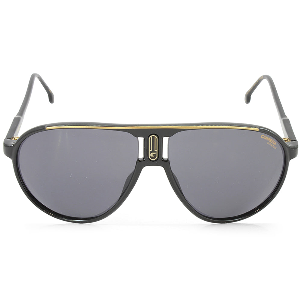 Carrera Champion 65 Shiny Black/Grey Unisex Pilot Sunglasses 807-IR